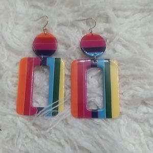 Multi-colored statement earrings